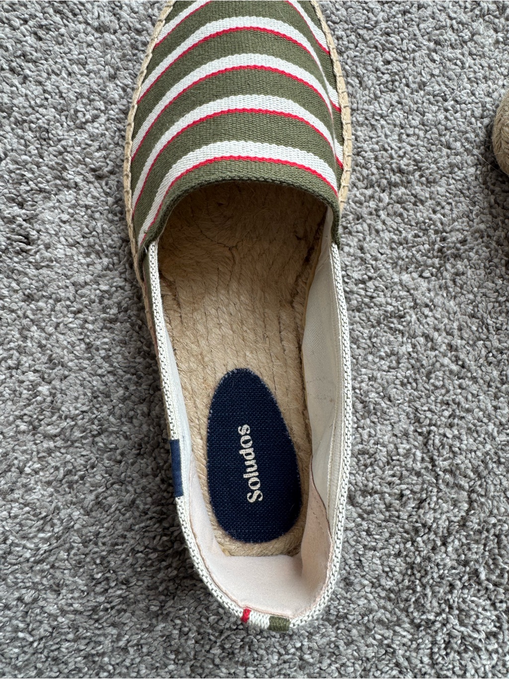 Soludos Men’s Espadrilles - Olive/Red/Cream - Size 10 — image 3 of 5